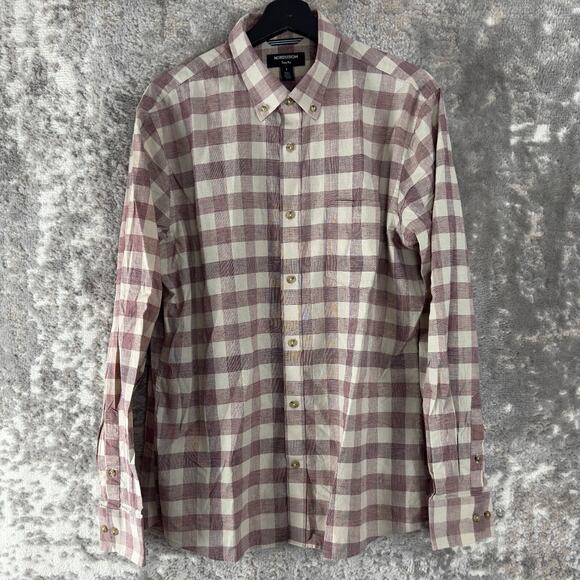 Nordstrom Size S Trim Fit Checker Casual Button Shirt Long Sleeve Collared - Picture 1 of 8